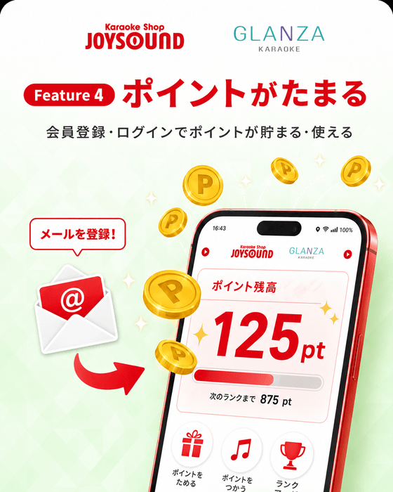 ポイントがたまる