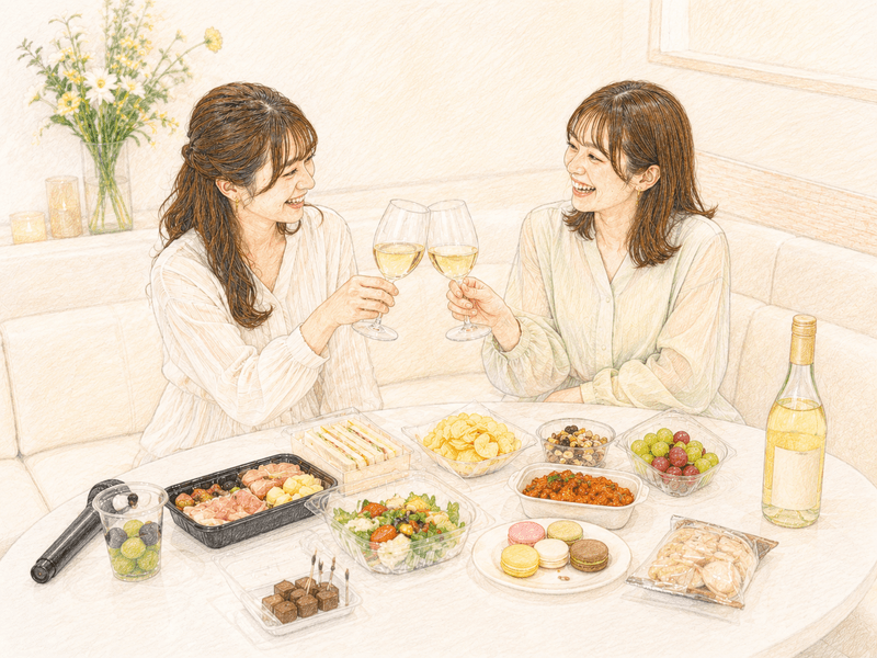 女子会カラオケ ワインで乾杯