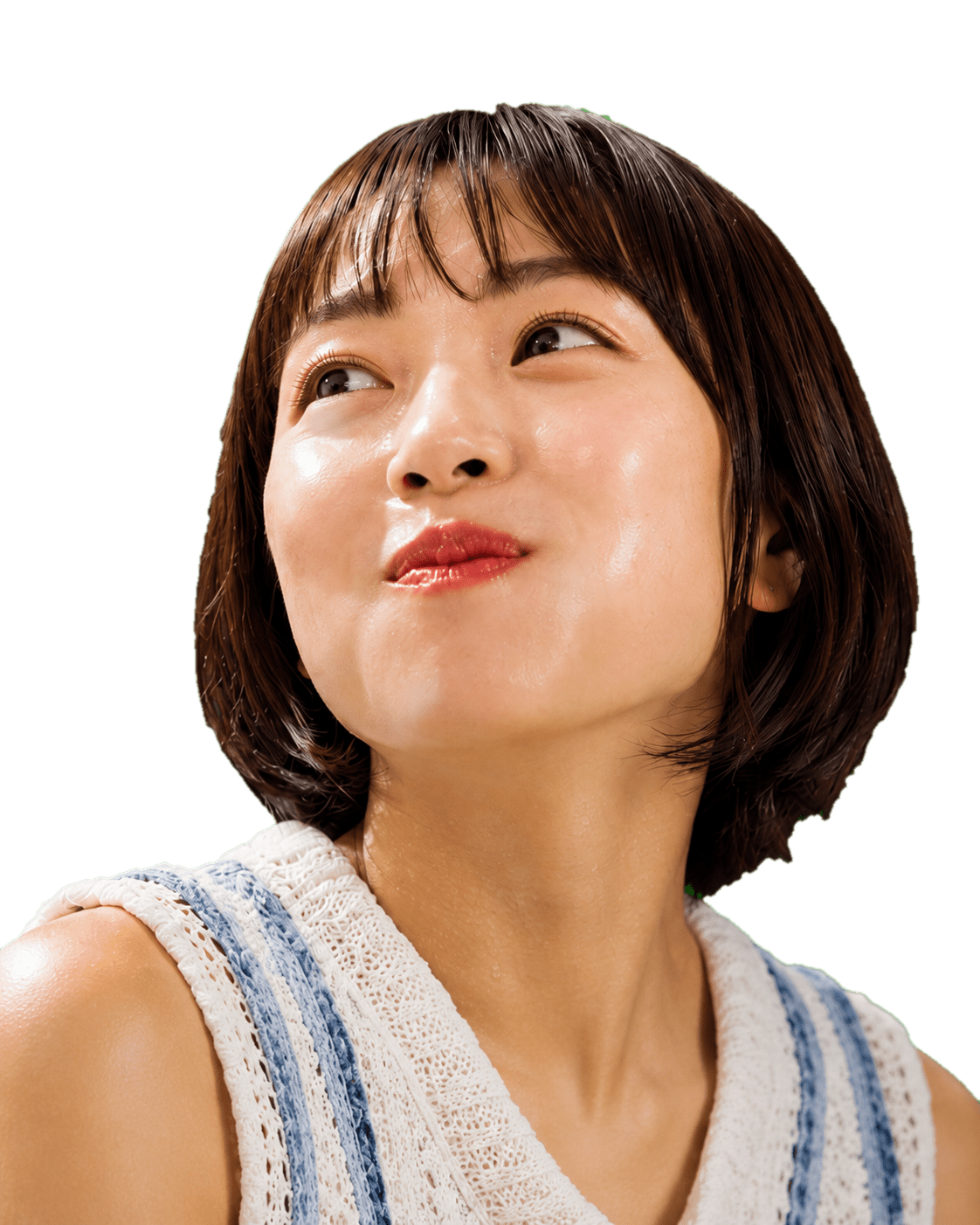 汁なし麺フェアを楽しむ女性