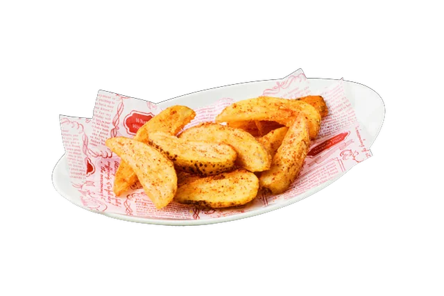 麻辣ウェッジカットポテト。くし切りのポテトに麻辣粉